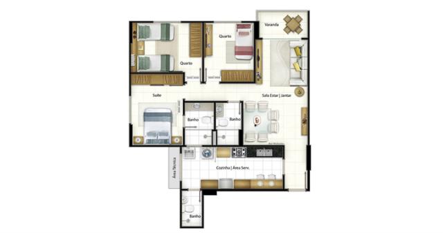 Apartamento à venda com 3 dormitórios em Bairro vermelho, Vila velha cod:3403