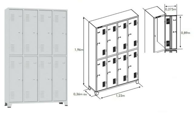 Roupeiro em aço para vestiário 2/8 portas *novo embaldo - Foto 2