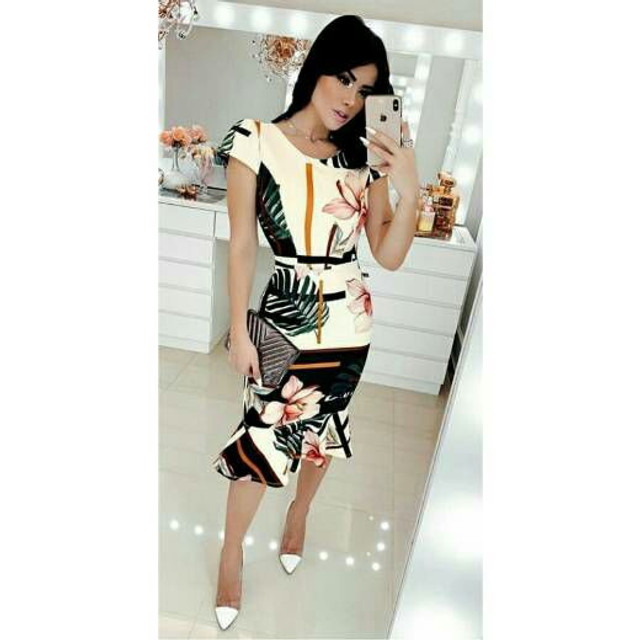 vestido de neoprene midi