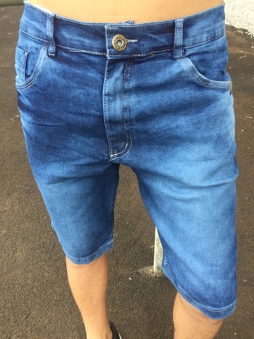 Bermuda jeans com elastano, short masculino jeans  - Foto 2
