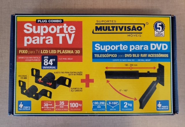 Kit suporte para TV  + suporte para DVD - Novo na caixa