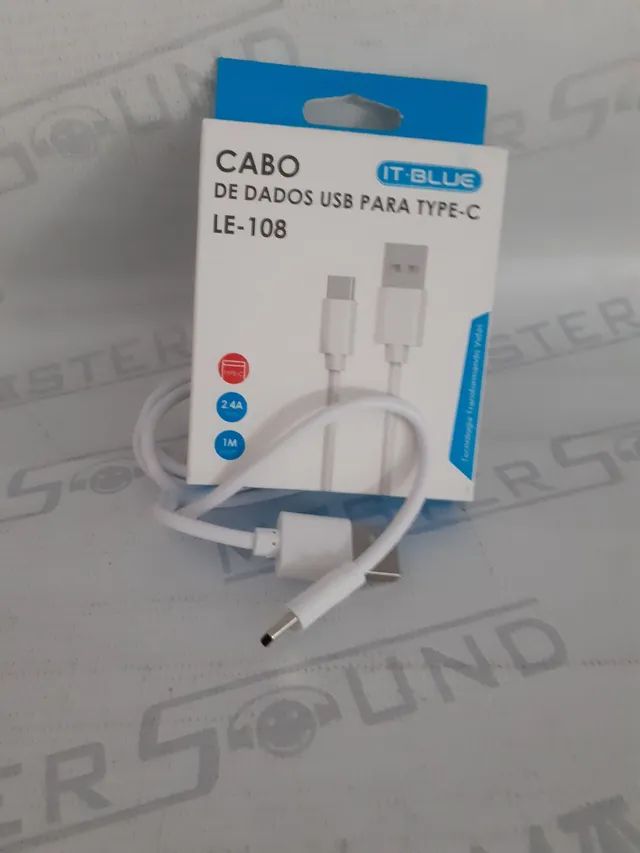 Cabo de dados usb, com entrada tipo c. Novo. - Foto 3
