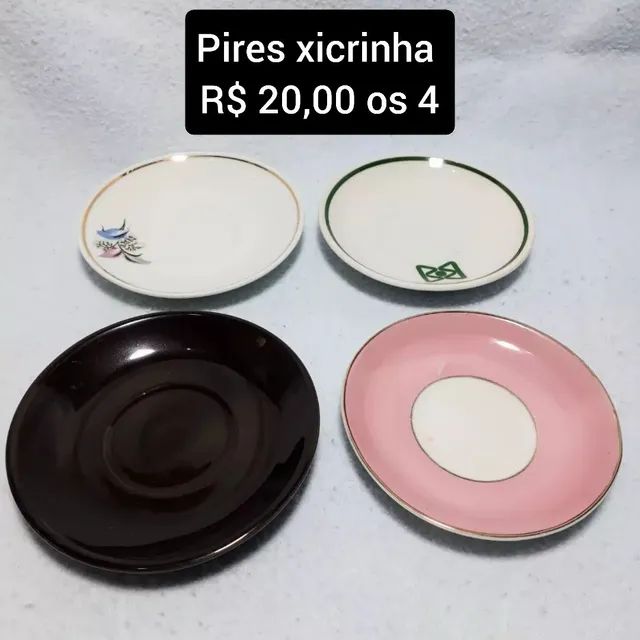 Lote 4 pires de porcelana para xicrinhas 