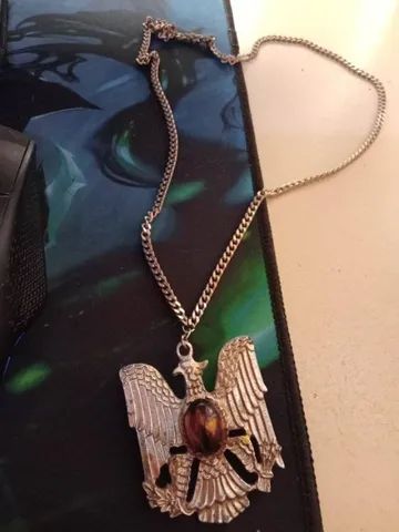 Antigo Colar com uma águia como broche em aço - Foto 3