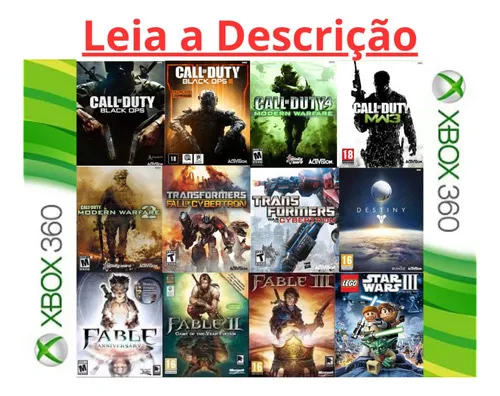 Combo 6 Games Xbox 360 Digital Jogos Originais Xbox Live