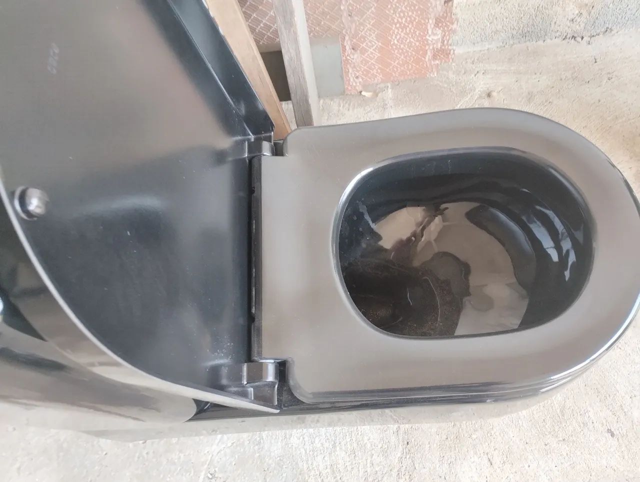 Kit vaso caixa assento Carrara ébano brilhante deca - Foto 3