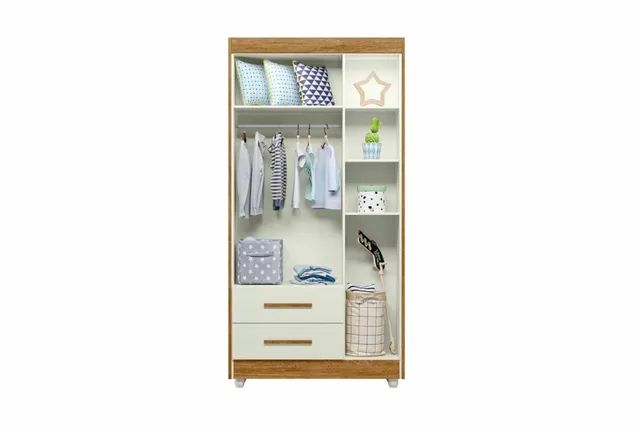 QUARTO BEBE COMPLETO C/ COLCHAO BRANCO/AMADEIRADO r433  - Foto 4