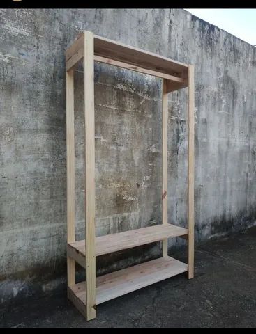 Arara de Palete. Teles Móveis rústicos de Pallet, Pallets e pinus. - Foto 5