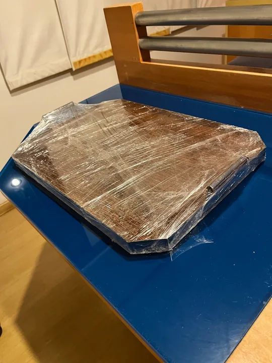 Bandeja de prata e madeira dartisan - Foto 3