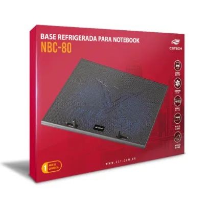 Base Para Notebook C3Tech NBC-80BK 17.3" com 2 Cooler Led Azul - WZetta - Foto 3