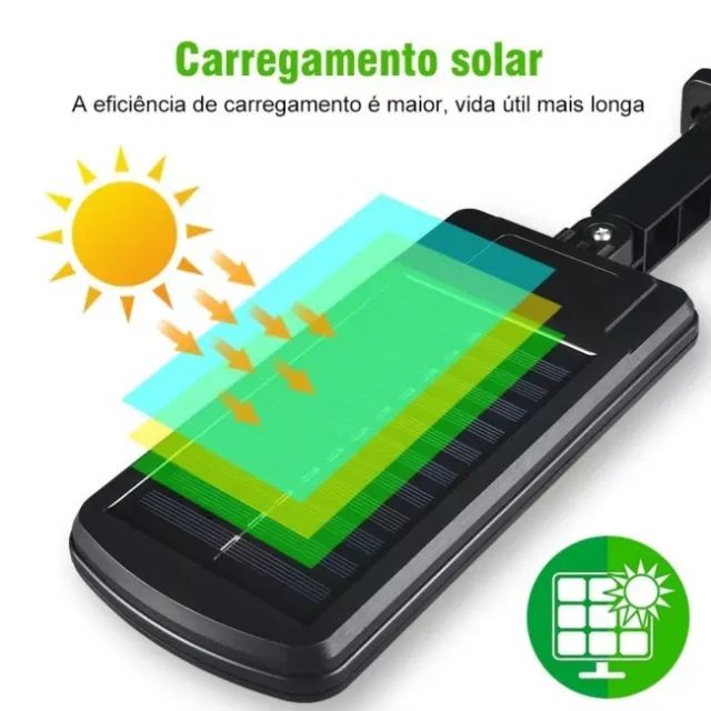 Luminária Solar Refletor Poste Luz À Prova D'Água Sensor De Presença 10 Leds - Foto 5