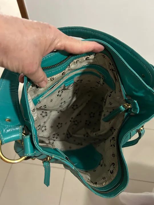 Bolsa de couro Verde Petróleo - Foto 4