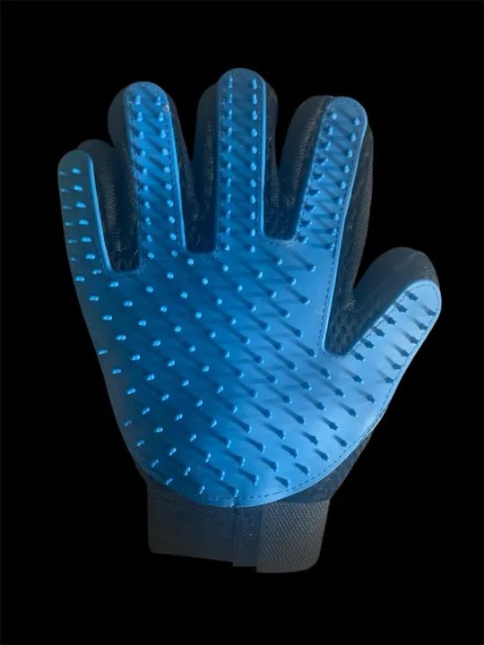 Luva de Pentear para Cães e Gatos - Azul