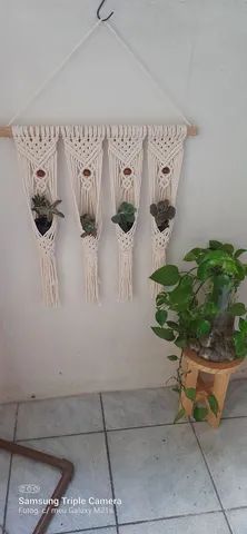 Painel para plantas em macrame - Foto 4