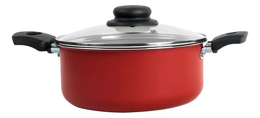 Panelas Antiaderente 7 Peças Ruby Vermelho Brinox - Foto 2