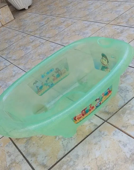 Banheira bebê criança hércules cocorico portátil usado  - Foto 2