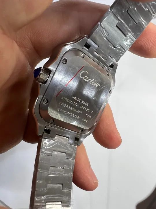 Relogio Cartier Santos Preto Automático  - Foto 3