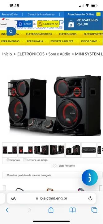 Mini System LG 3500W com Bluetooth - Foto 2