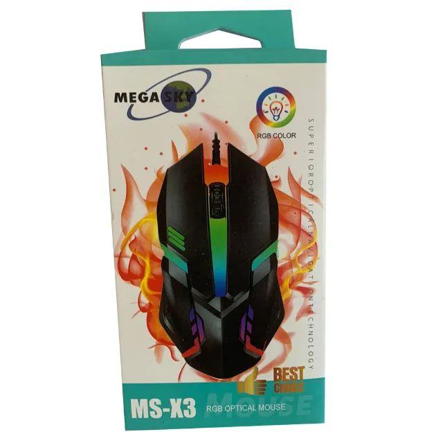 Mouse Gamer Usb Com Fio Luz Led Rgb Com Efeitos Luminosos - Foto 4