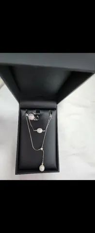 Conjunto 3 pecas prata e perola vivara - Foto 2