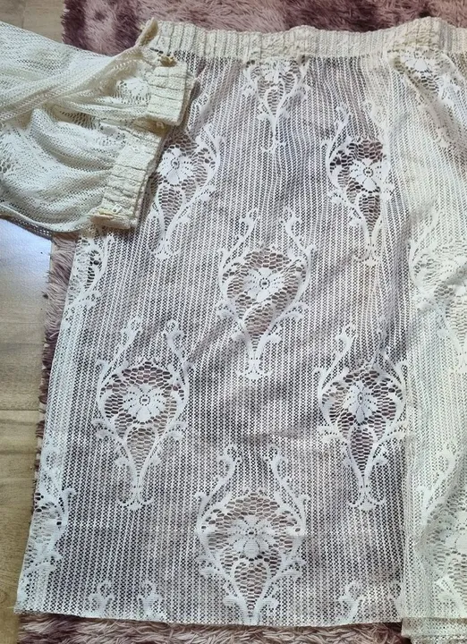 Cortina de renda branca linda