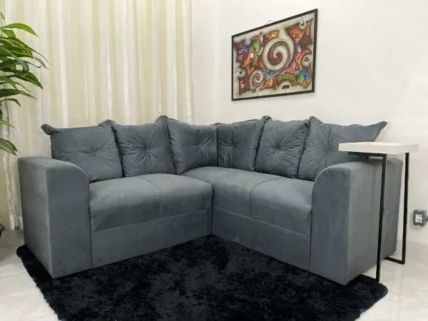 Sofá de Canto Conjunto de sofá de canto 2 x 3 lugares Félix - Receba Hoje - Maio129