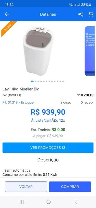 Vendo máquina Muller 