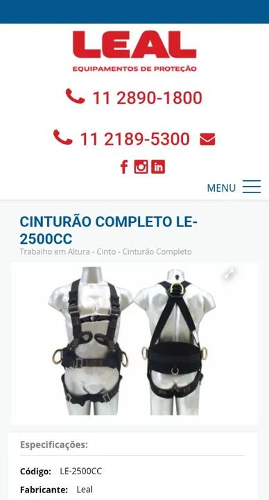 CINTURÃO COMPLETO LEAL. - Foto 4