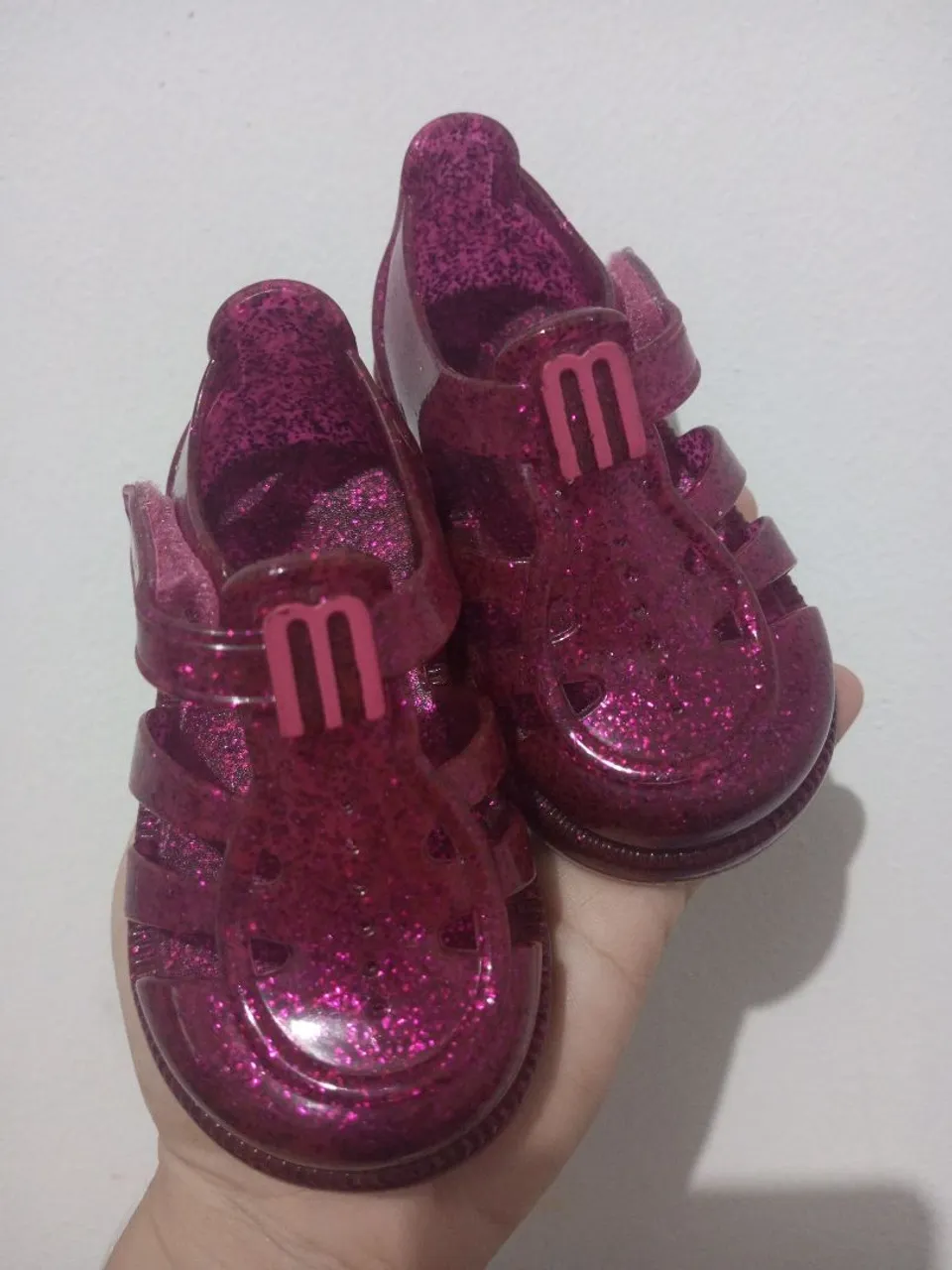 Sandálias infantis glitter rosa Melissa original