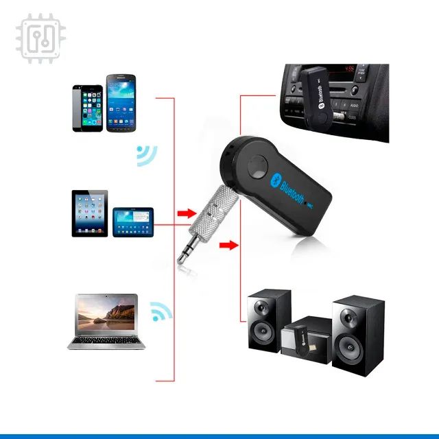 Receptor De Áudio Bluetooth P2 com Microfone e Bateria para Som Antigo Carro - Foto 2