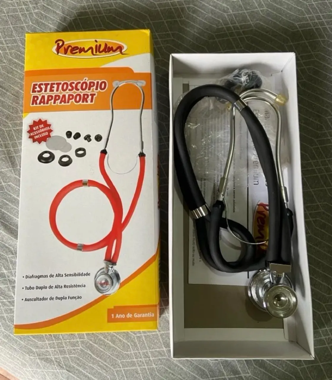 Estetoscópio Rappaport Premium com acessórios