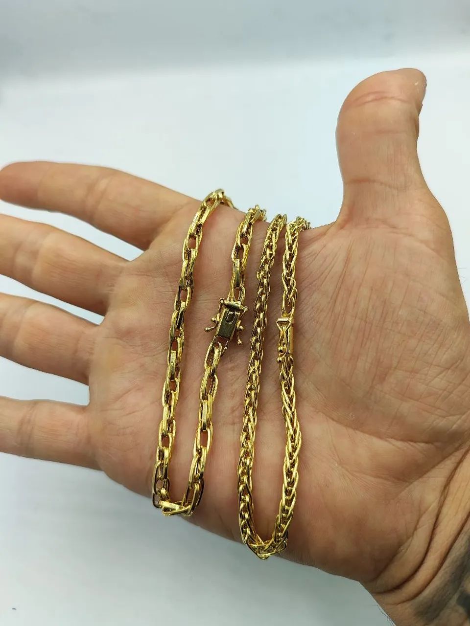 Pulseiras ocas Ouro 18k/750 com 22cm cada - Foto 2
