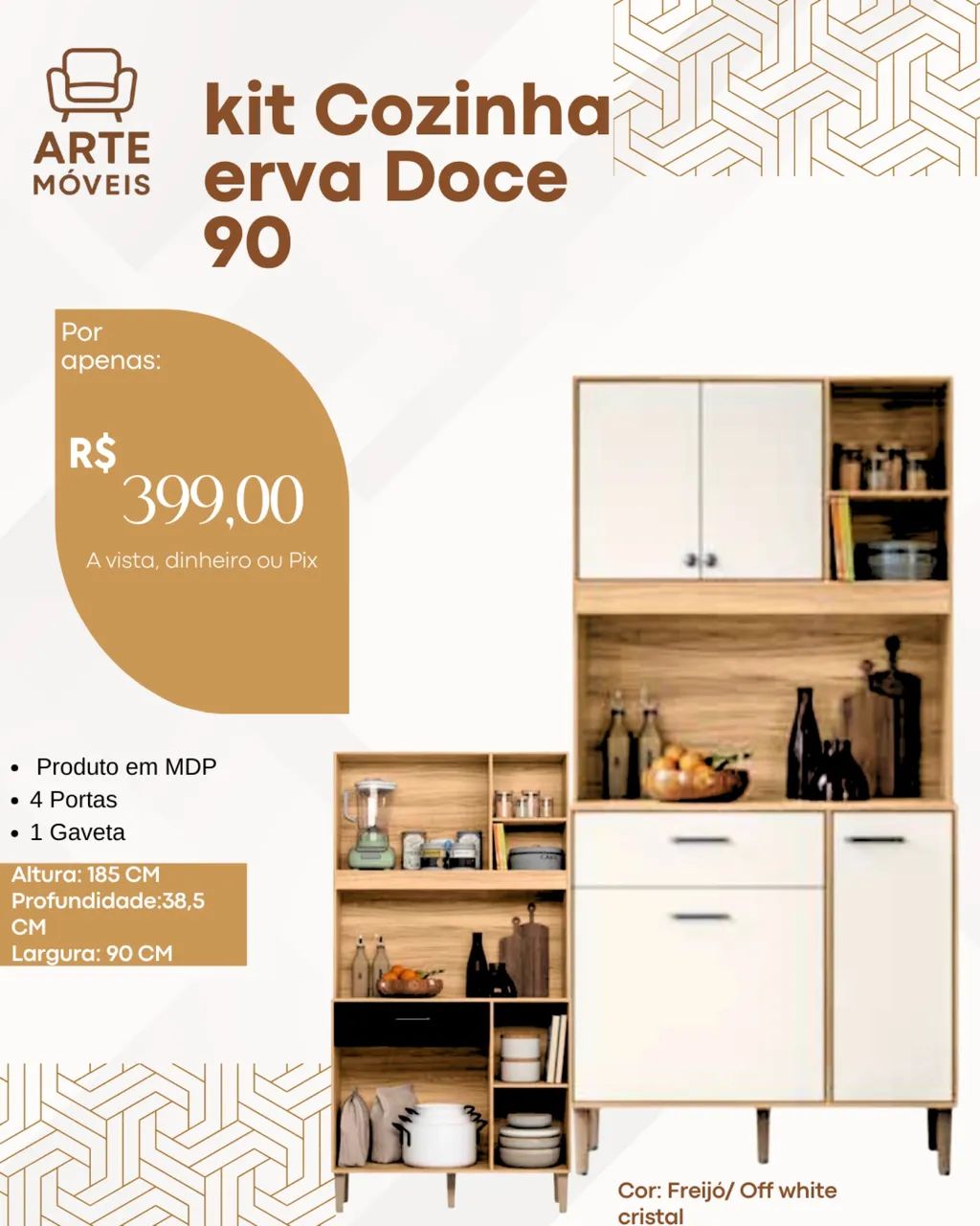  Kit Cozinha Erva Doce 90 - Super Oferta!