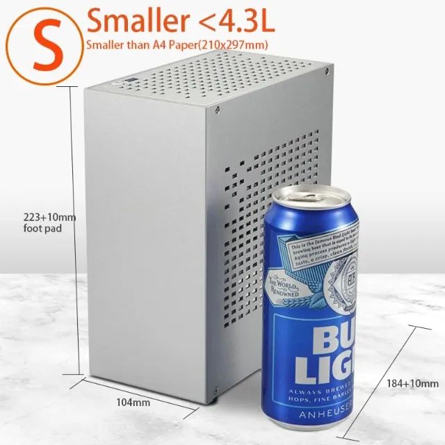 Gabinete Mini ITX PRETO em aluminio - NOVO E LACRADO - Foto 4