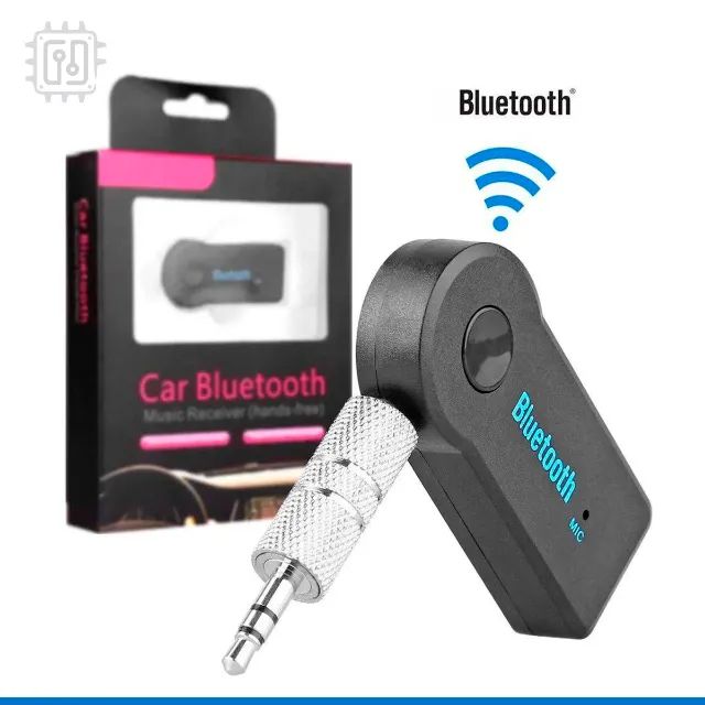Receptor De Áudio Bluetooth P2 com Microfone e Bateria para Som Antigo Carro
