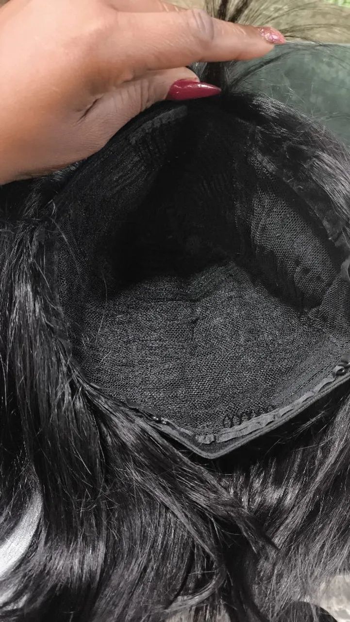 Peruca wig lisa com franja, cabelo humano  - Foto 4