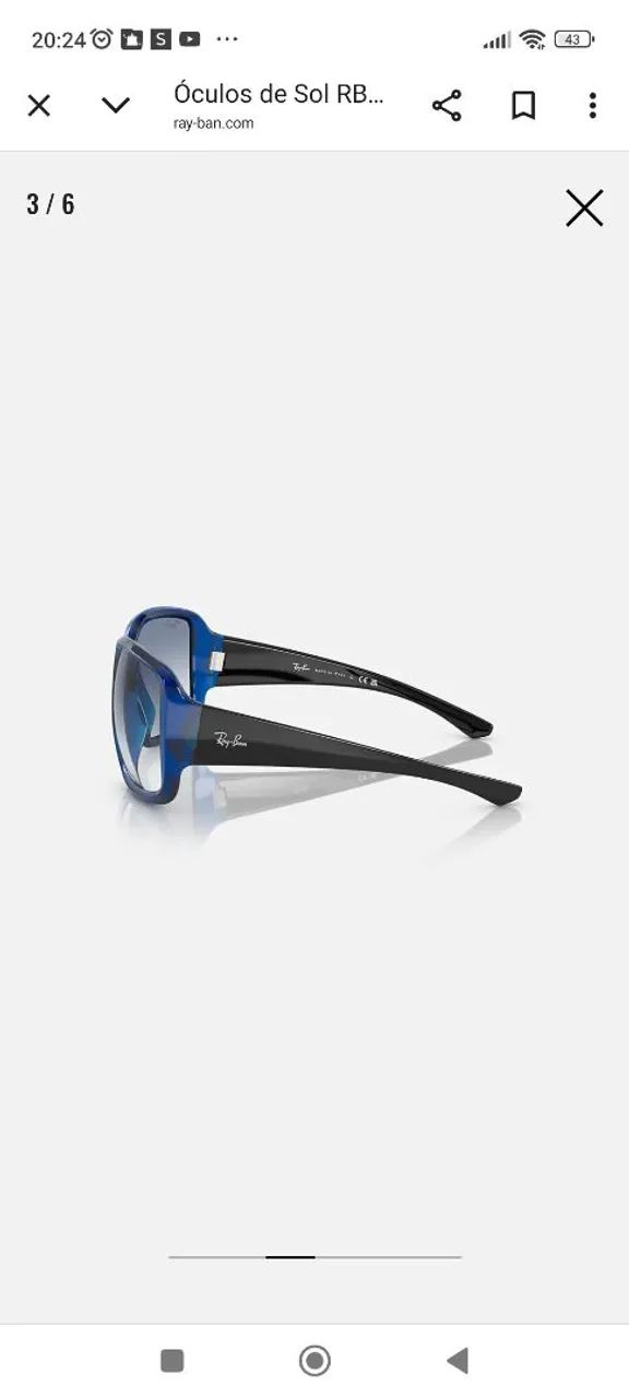 Óculos de Sol Ray-Ban Azul Original  - Foto 3