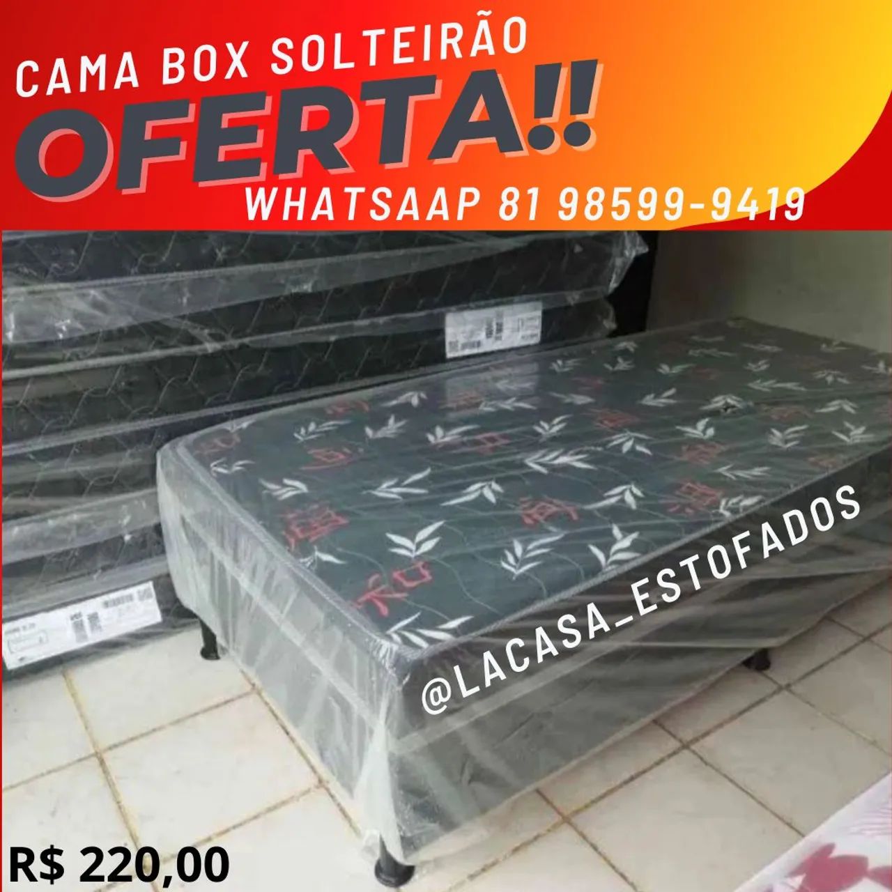 Cama Box Solteiro em Oferta! Nova lacrada.