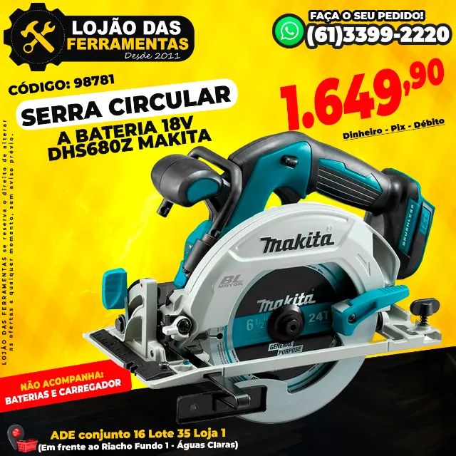 Serra Circular a Bateria 18V DHS680Z Makita