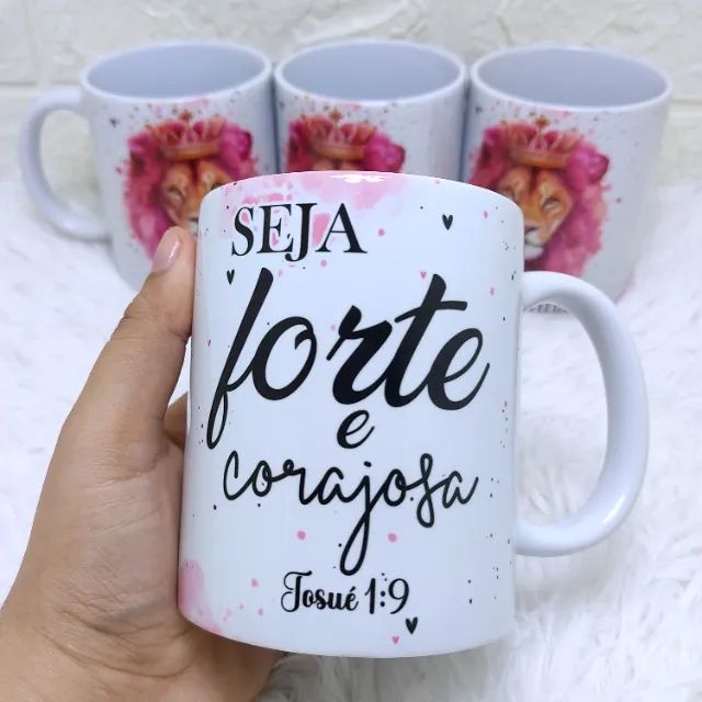 Caneca Personalizada Evangélica, Seja Forte e Corajosa - Foto 5