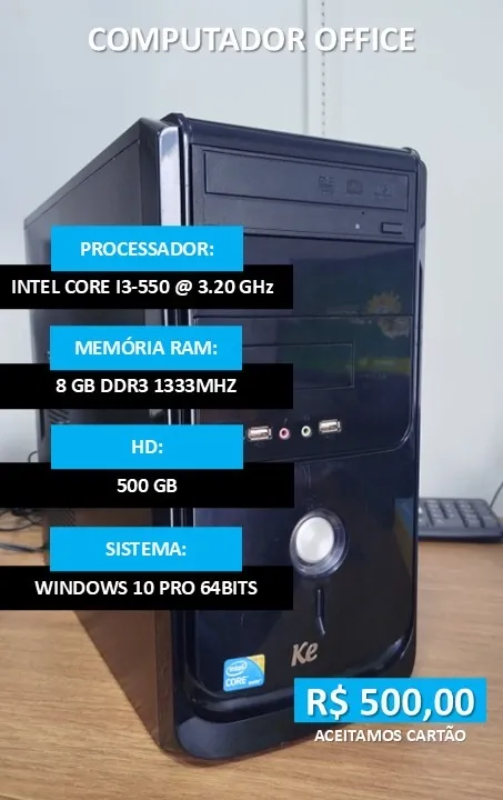 Computador Office Intel Core i3-550