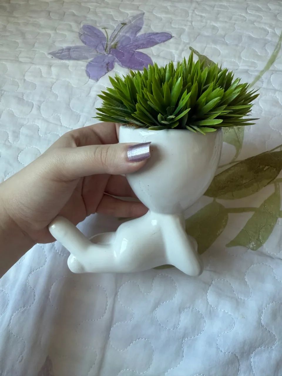 Vaso decorativo com planta artificial  - Foto 2