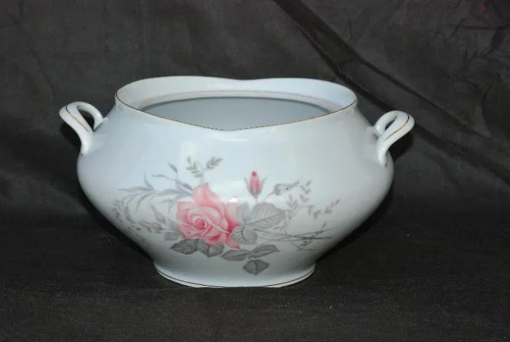 sopeira porcelana real , decorada , sem tampa , 13 atura x 25 . anos 70 - Foto 5