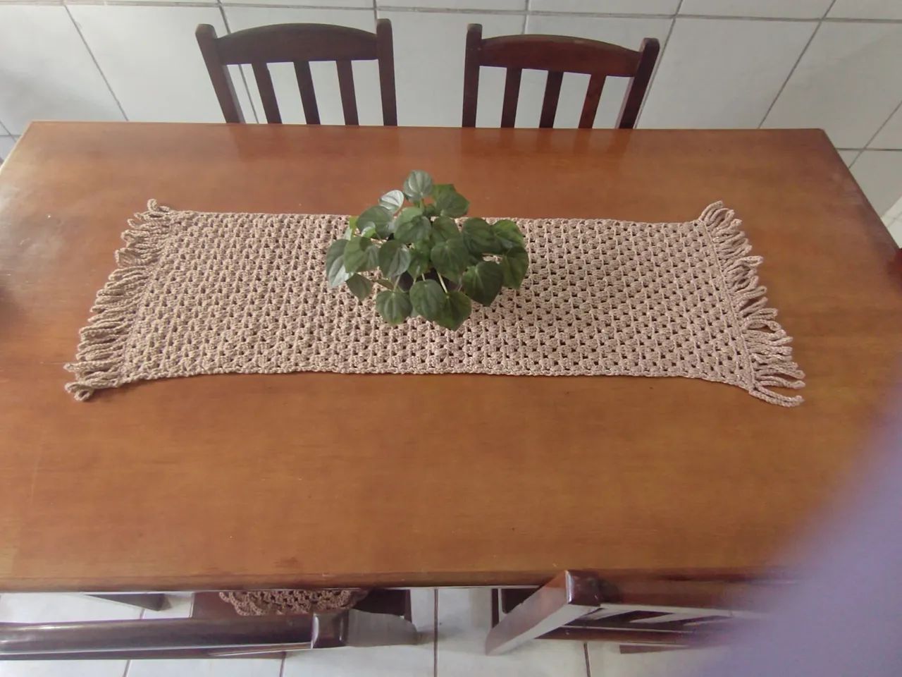 Caminho de mesa crochê 