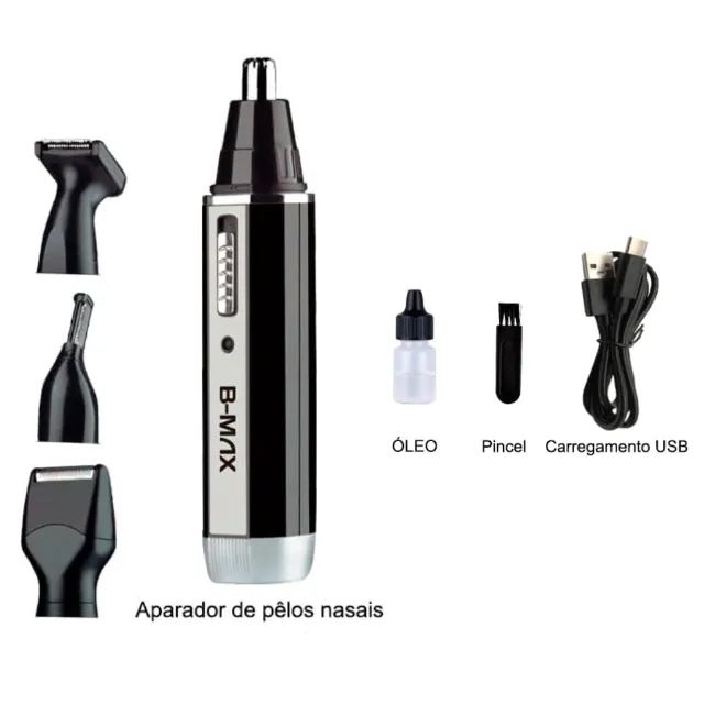 Kit de Limpeza Masculino Aparador de Pelos 4 Em 1 BM-C039 - B-Max  cod: 4691 - Foto 4