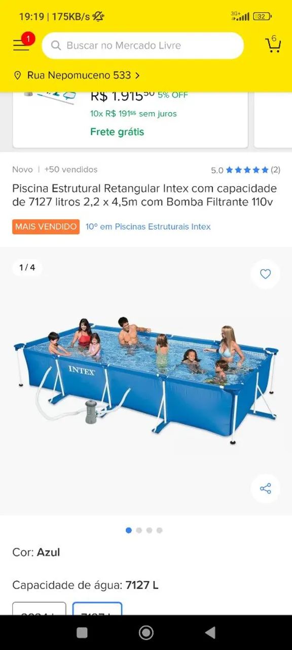 Piscina Inflável Retangular Intex 250x450x80cm - Foto 3