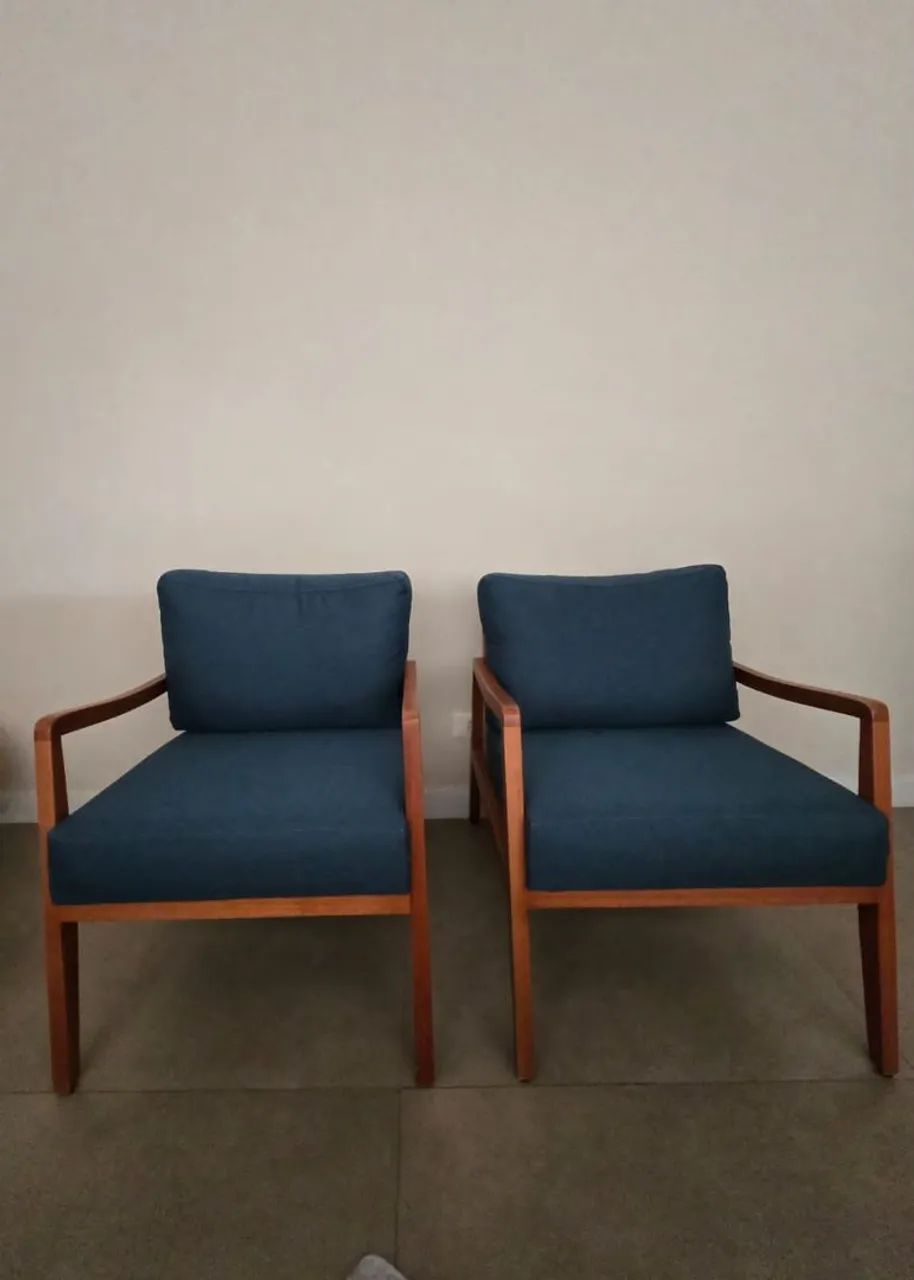 2 Poltronas de madeira maciça Giulia Luxo