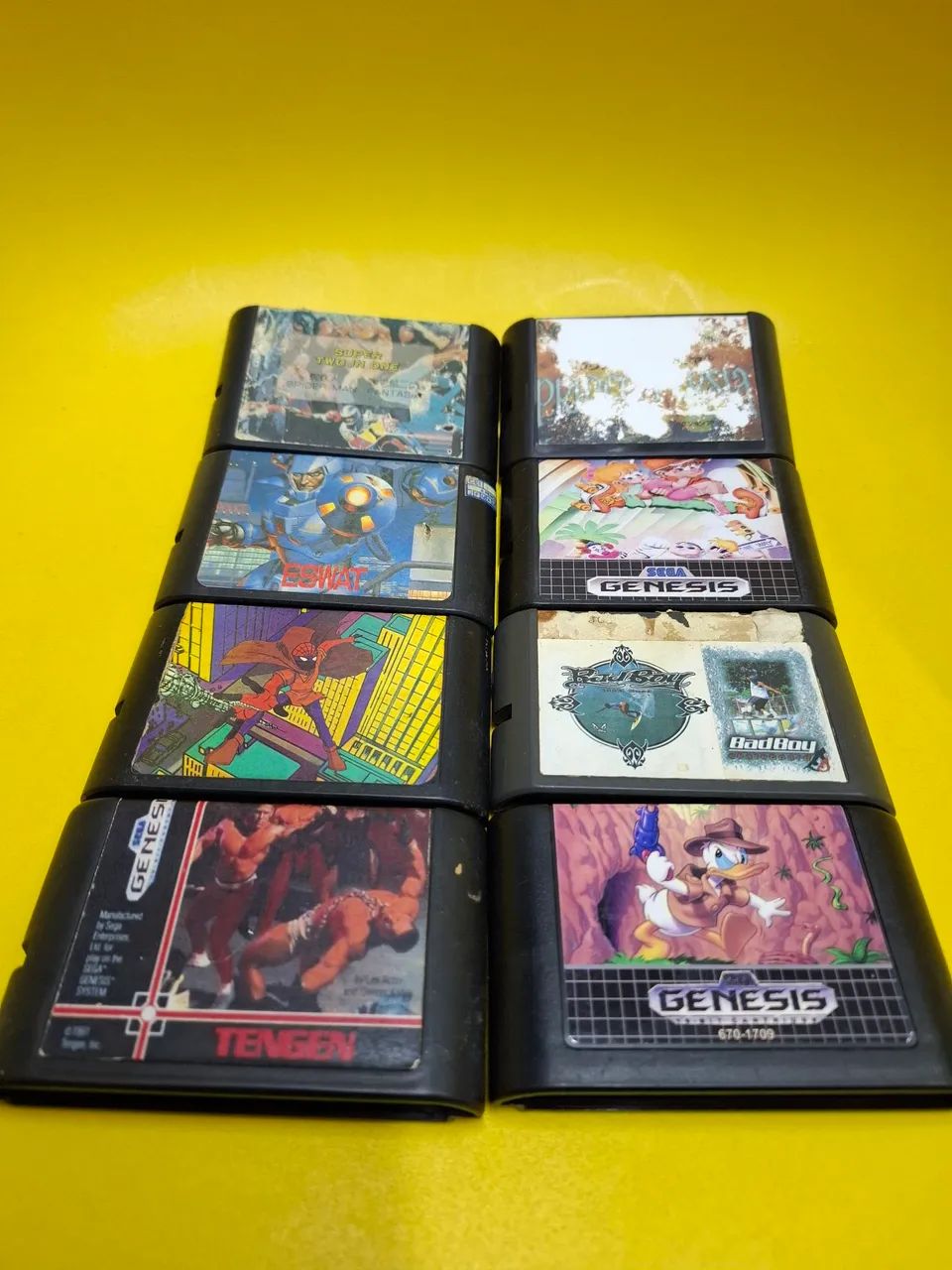 8 fitas chipadas de época mega drive genesis
