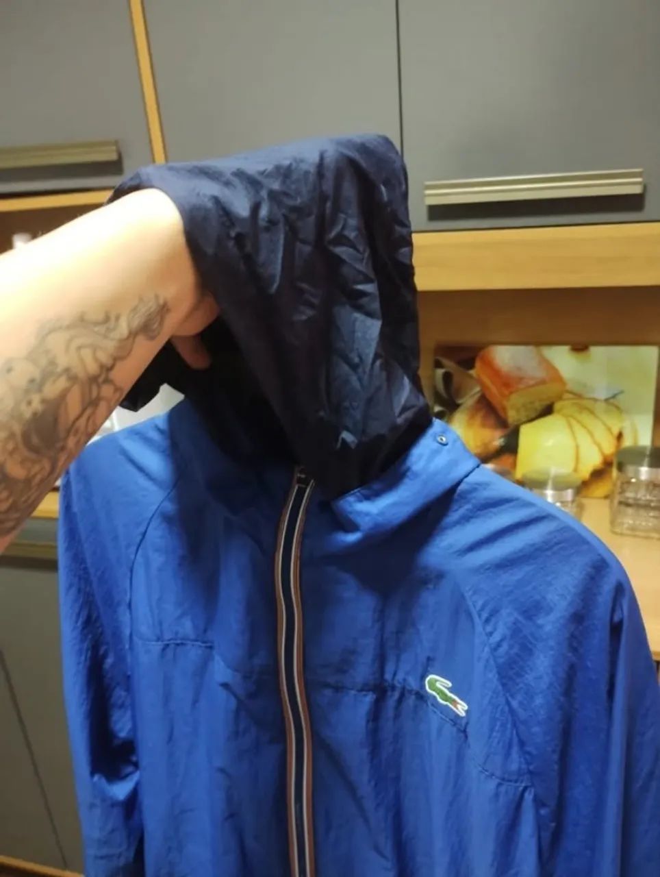 Jaqueta Corta Vento Lacoste Sport Azul Original. - Foto 4