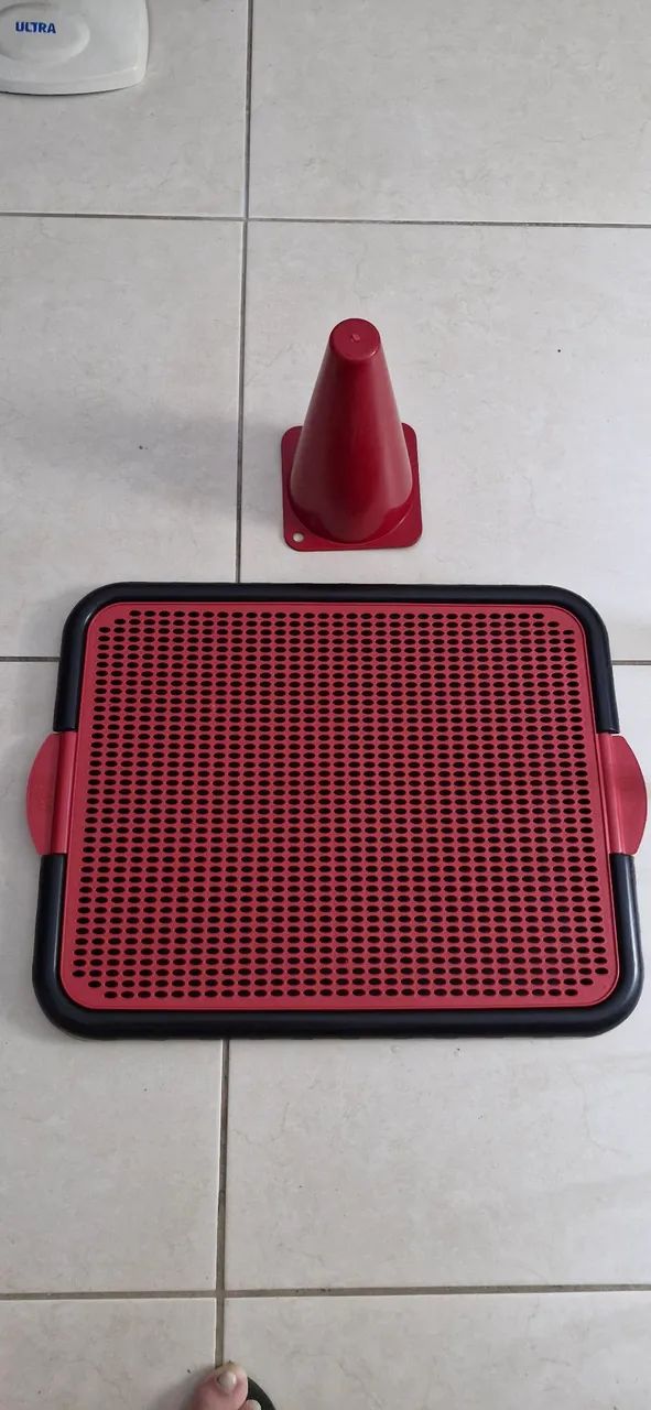 Kit Sanitário Canino Tapete Higiênico c/ Postinho Cone Educador Xixi Pet